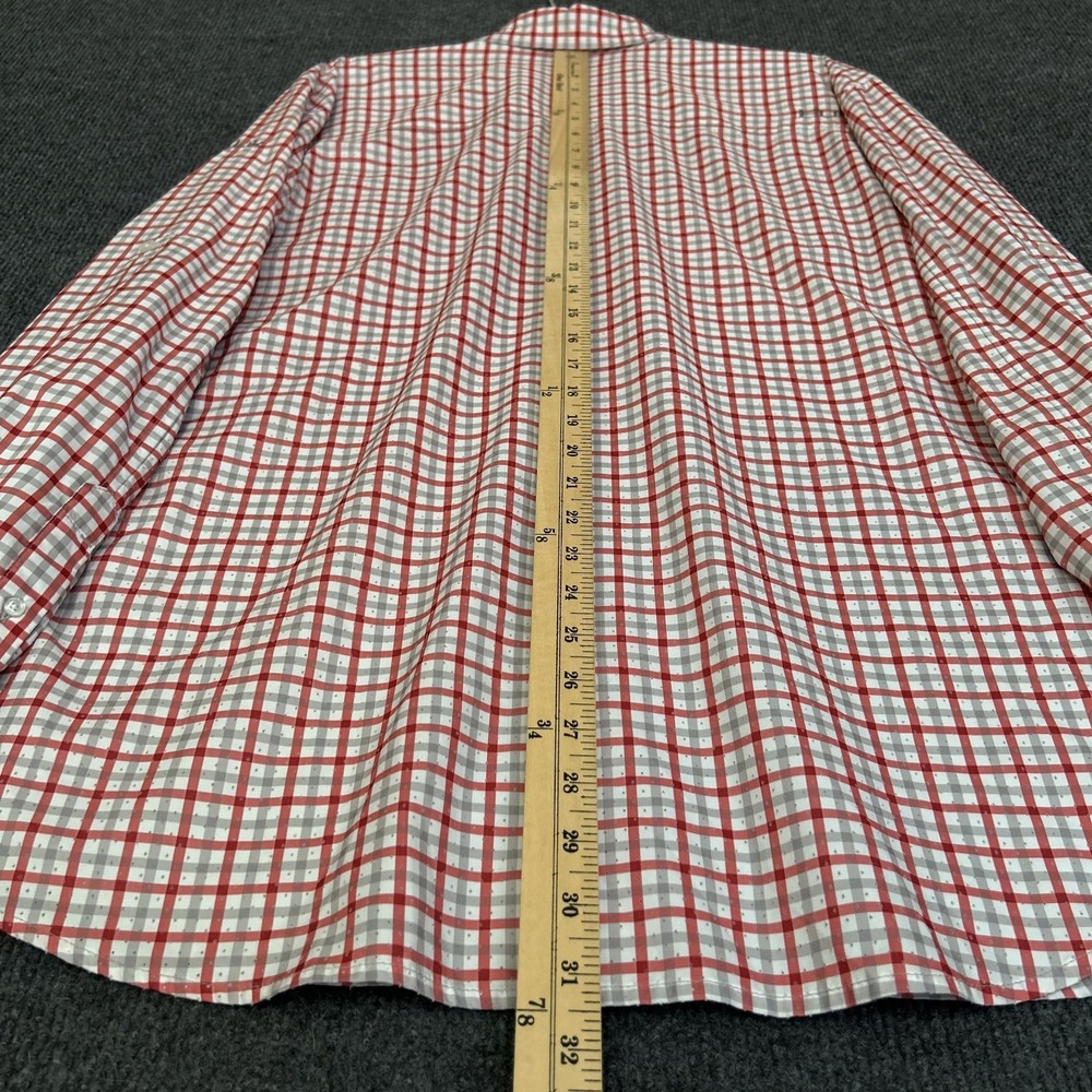 Huk Tide Point Performance Fishing Shirt Men's XL Red Gray Check LS Button Down - Picture 13 of 15